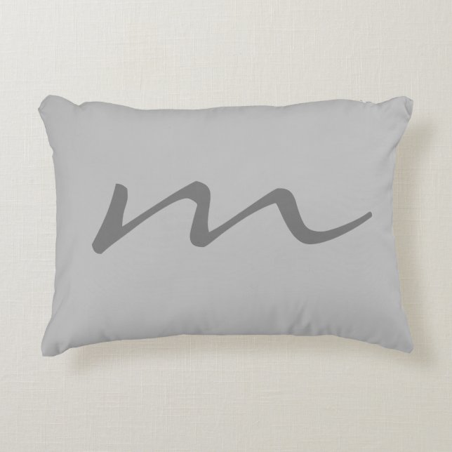 Trendy modern monogram professional grey decorative cushion (Front)