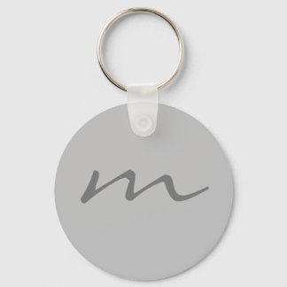 Trendy modern monogram professional grey key ring