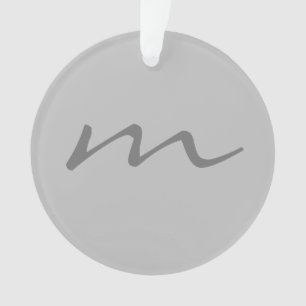 Trendy modern monogram professional grey ornament