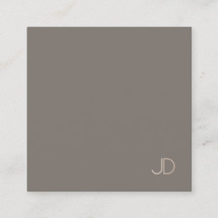 Trendy Modern Monogram Simple Template Elegant Square Business Card