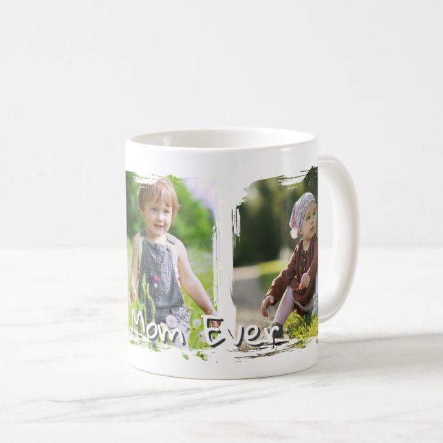 Trendy Modern Mother Best Mum Ever Keepsake Coffee Mug (Front Right)