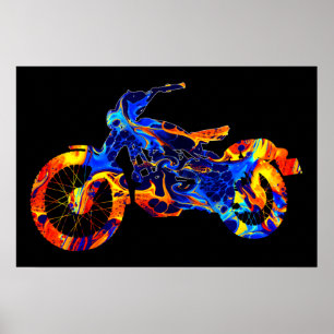 TRENDY MODERN MOTOCROSS COLORFUL ART ABSTRACT  POSTER