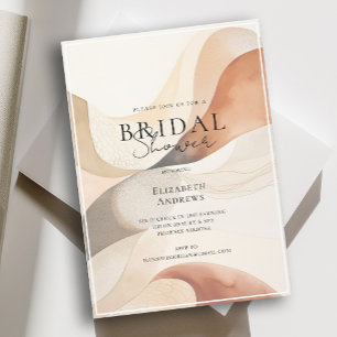 Trendy, Modern, Natural Colours-Waves, Bridal Invitation