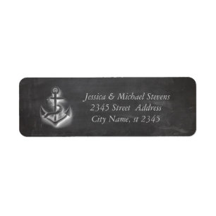 Trendy modern nautical anchor chalkboard