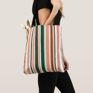 Trendy Modern Neutral Earth Tones Stripes Tote Bag