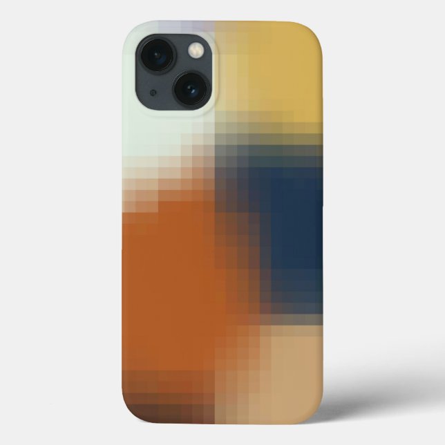 Trendy Modern Orange Blue Yellow Beige Pattern Case-Mate iPhone Case (Back)
