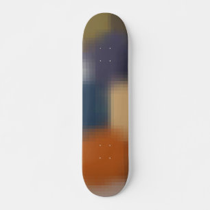 Trendy Modern Orange Blue Yellow Beige Pattern Skateboard