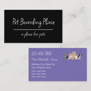 Trendy Modern Pet Boarding Business Cards