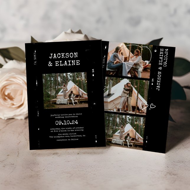 Trendy Modern Photo Booth Wedding Invitation (Creator Uploaded)