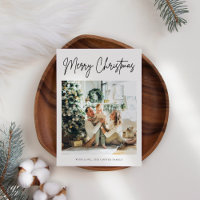 Trendy Modern Photo Christmas Card