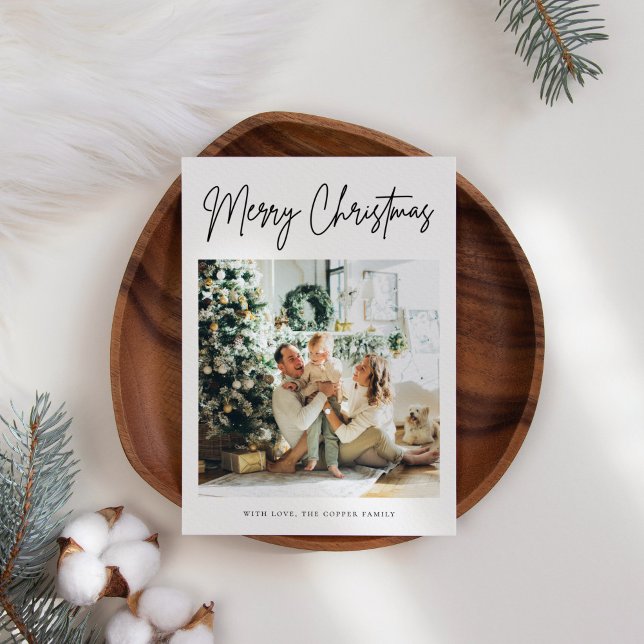 Trendy Modern Photo Christmas Card (Creator Uploaded)