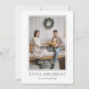 Trendy Modern Photo Christmas Holiday Card