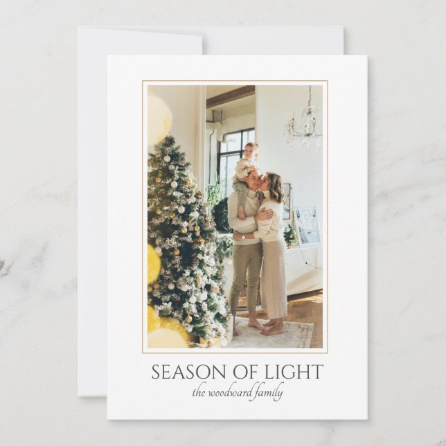 Trendy Modern Photo Christmas Holiday Card (Front)