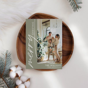 Trendy Modern Photo Christmas Holiday Card