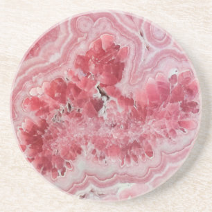 Trendy Modern Pink Agate Coaster