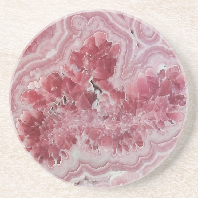 Trendy Modern Pink Agate Coaster (Front)