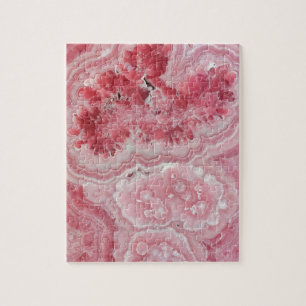 Trendy Modern Pink Agate Jigsaw Puzzle