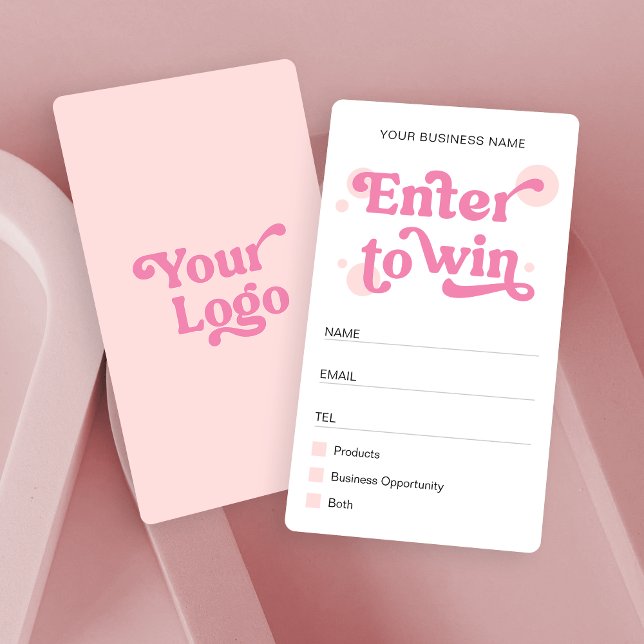 Trendy Modern Pink Logo Business Raffle Ticket (Creator Uploaded)
