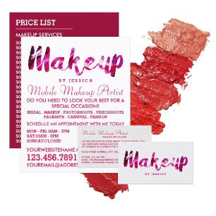 Trendy Modern Pink Makeup Artist Advertising Flyer