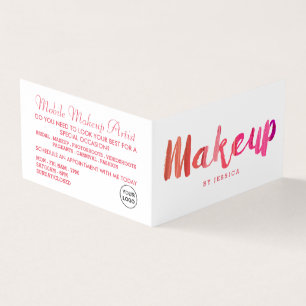 Trendy Modern Pink Makeup Artist Loyalty Card, Business Card