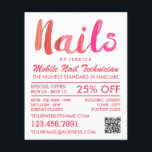 Trendy Modern Pink Nail Technician, Nail Salon Flyer<br><div class="desc">Trendy Modern Pink Nail Technician,  Nail Salon Advertising Flyers By The Business Card Store.</div>
