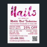 Trendy Modern Pink Nail Technician, Nail Salon Flyer<br><div class="desc">Trendy Modern Pink Nail Technician,  Nail Salon Advertising Flyers By The Business Card Store.</div>