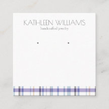 Trendy Modern Plaid Earring Display Card
