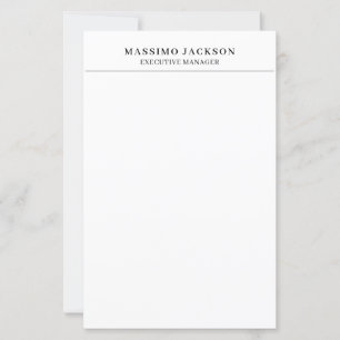 Trendy Modern Plain Black & White Professional