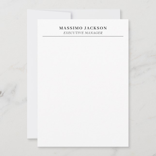 Trendy Modern Plain Black & White Professional Card (Front)