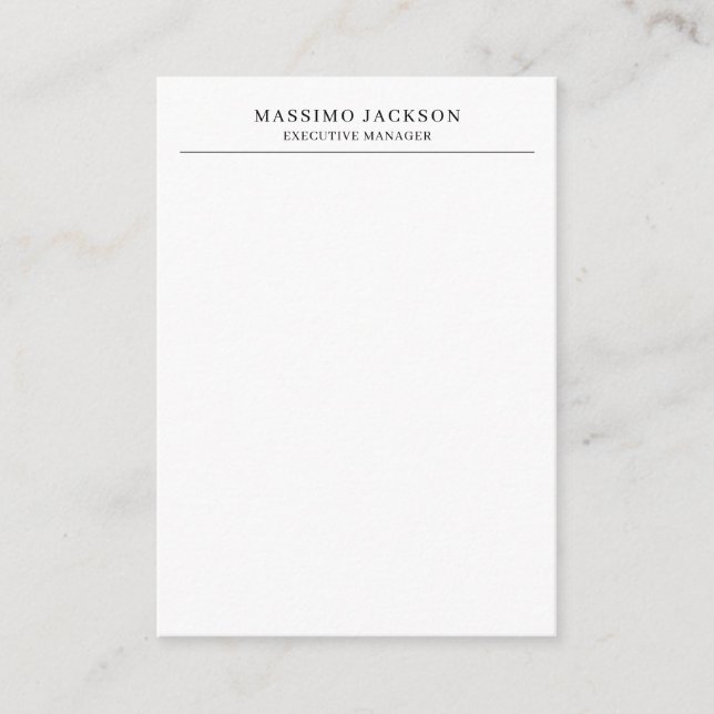 Trendy Modern Plain Black & White Professional Enclosure Card (Front)