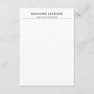 Trendy Modern Plain Black & White Professional Enclosure Card