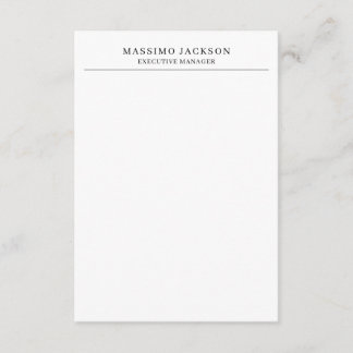 Trendy Modern Plain Black & White Professional Enclosure Card