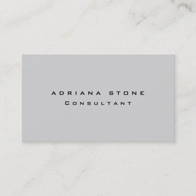 Trendy Modern Plain Simple Light Grey Professional Business Card (Front)
