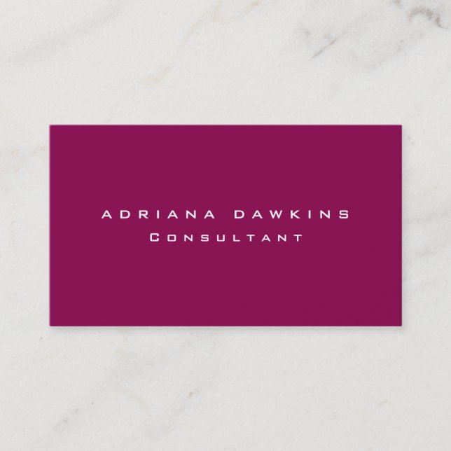 Trendy Modern Plain Simple Professional Business Card (Front)