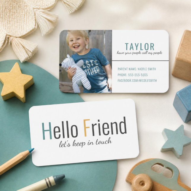 Trendy Modern Playdate Calling Card Mum Card  (Creator Uploaded)