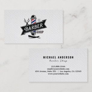 Trendy Modern Professional Barber Shop Hair Salon  Business Card