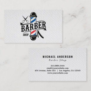 Trendy Modern Professional Barber Shop Hair Salon  Business Card