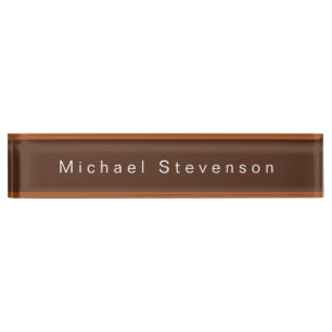 Trendy Modern Professional Brown Nameplate