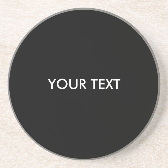 Trendy Modern Professional Custom Brand Name Black Coaster (Front)