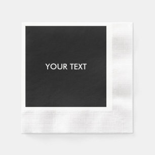Trendy Modern Professional Custom Brand Name Black Napkin