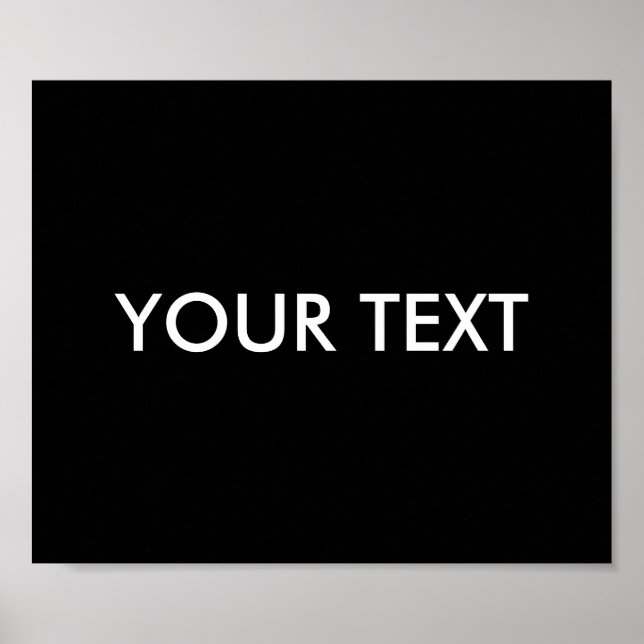 Trendy Modern Professional Custom Brand Name Black Poster (Front)