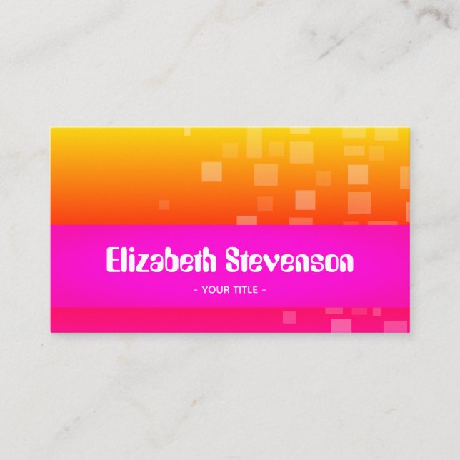 Trendy Modern Professional Pink Business Card (Front)