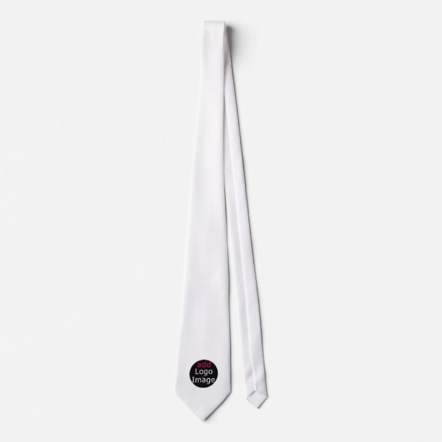 Trendy  Modern Promotional Customisable White  Tie (Front)