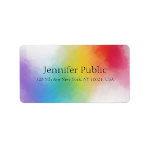 Trendy Modern Rainbow Colours Abstract Template Label