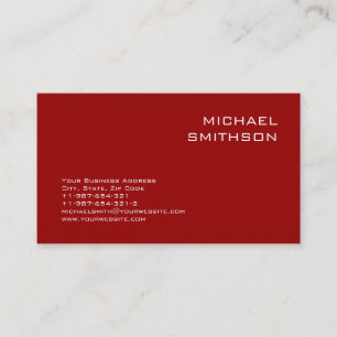 Trendy Modern Red White Business Card