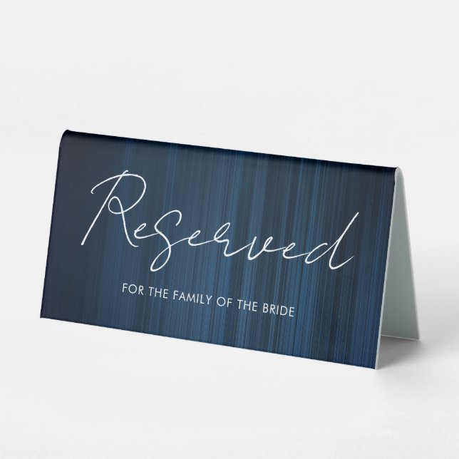 Trendy Modern Reserved Table Sign for Wedding (Front)