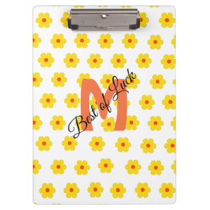 Trendy modern retro daisies floral personalised  clipboard