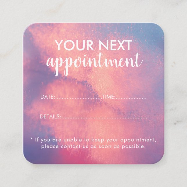 Trendy Modern Salon Appointment Reminder Card (Front)
