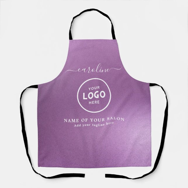  Trendy Modern Salon Logo Apron (Front)