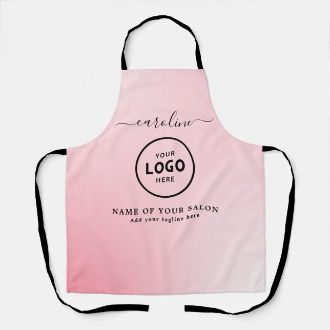  Trendy Modern Salon Logo Apron (Front)